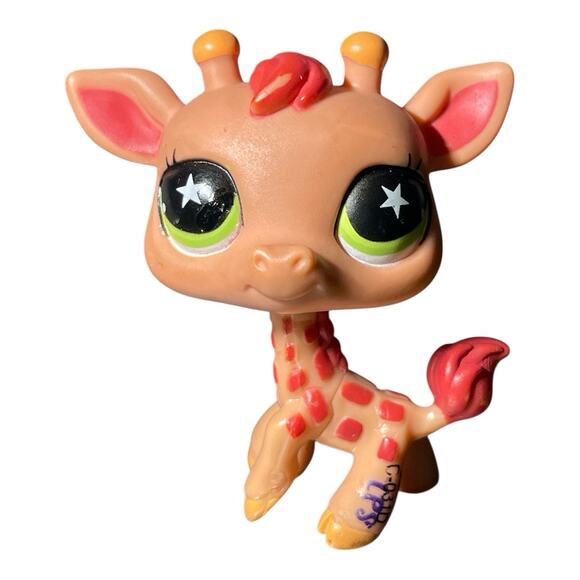 Littlest Pet Shop Singles #943 Giraffe LPS 2007 Star Eyes Clear - Picture 1 of 7